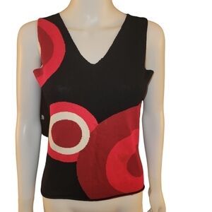 Id enity Lord &Taylor's Sweater sleeveless black red white S